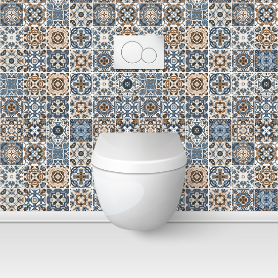 Wandtattoo für toilette - WC - Zementfliesen-Effekt