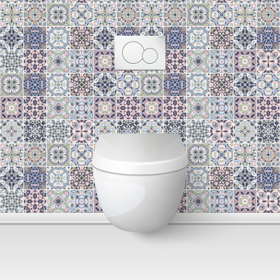 Wandtattoo für toilette - WC - Zementfliesen-Effekt
