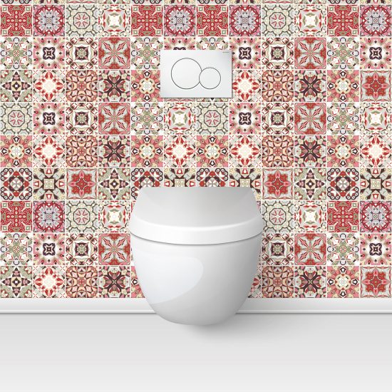 Wandtattoo für toilette - WC - Zementfliesen-Effekt