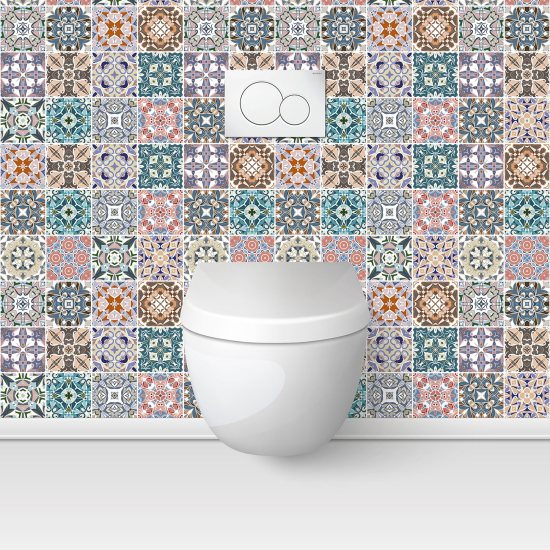Wandtattoo für toilette - WC - Zementfliesen-Effekt