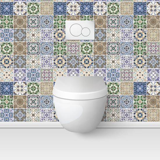 Wandtattoo für toilette - WC - Zementfliesen-Effekt