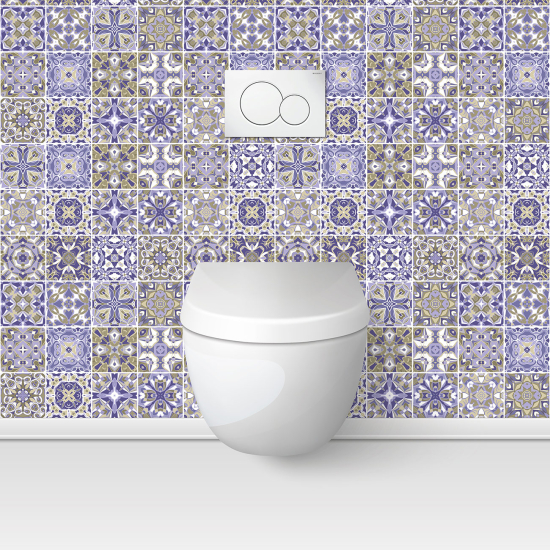 Wandtattoo für toilette - WC - Zementfliesen-Effekt
