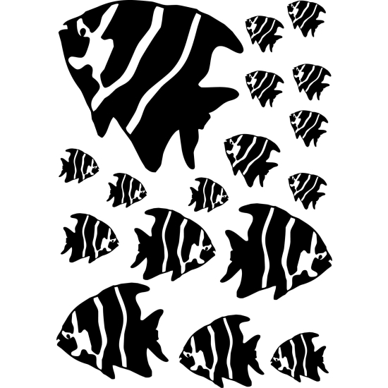 Wandtattoo - Kit 17 Fische