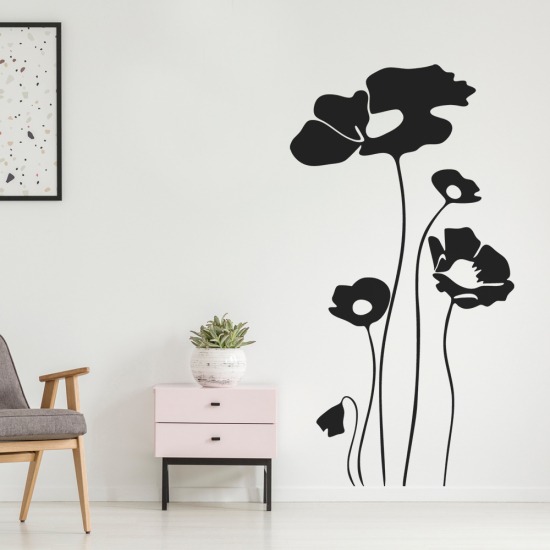 Wandtattoo - Mohnblumen