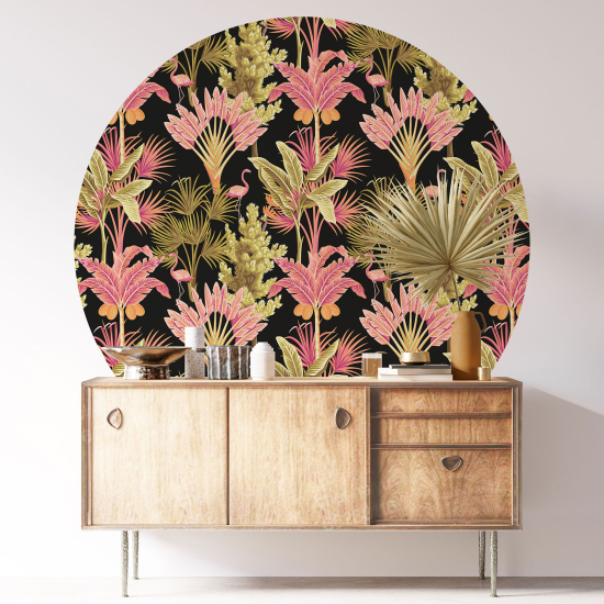 Wandtattoo rund - Botanisches Motiv