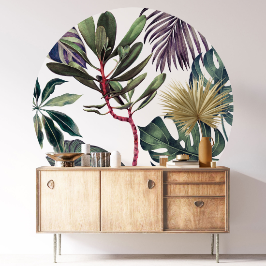 Wandtattoo rund - Botanisches Motiv