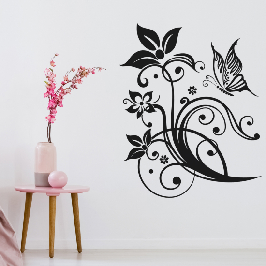 Wandtattoo - Schmetterlingsblumen