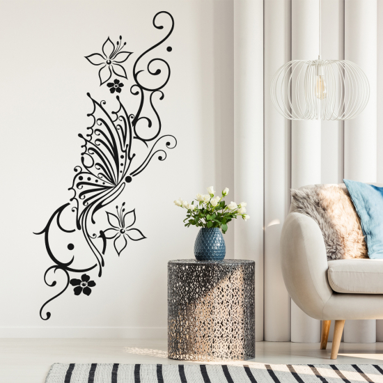 Wandtattoo - Schmetterlingsblumen