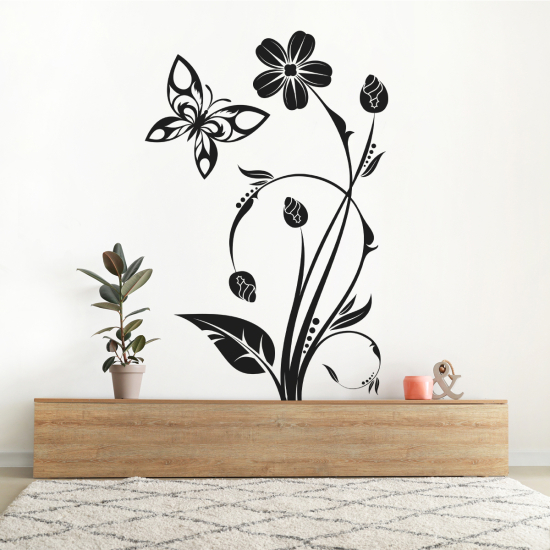Wandtattoo - Schmetterlingsblumen