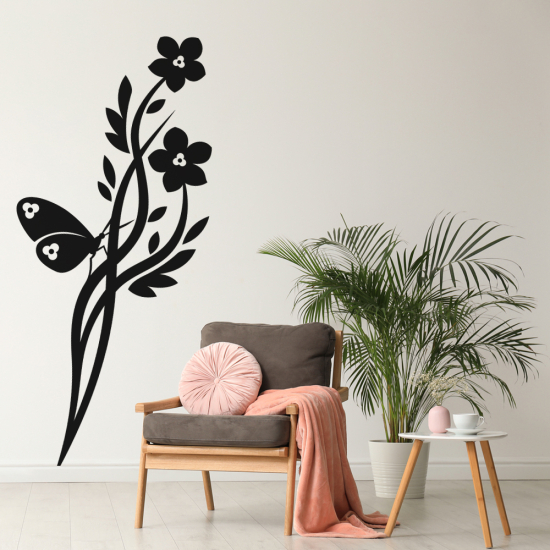 Wandtattoo - Schmetterlingsblumen