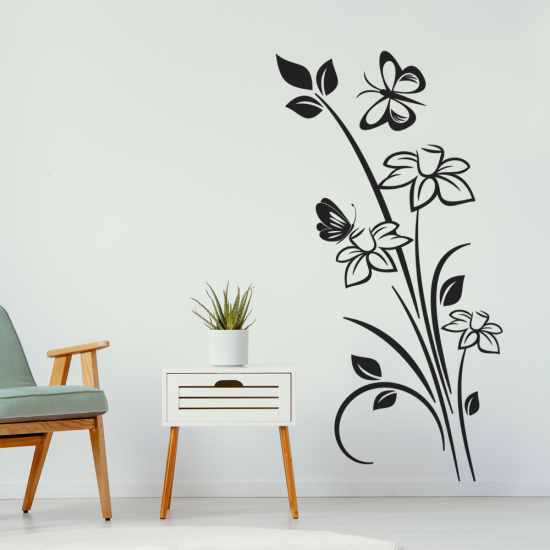 Wandtattoo - Schmetterlingsblumen