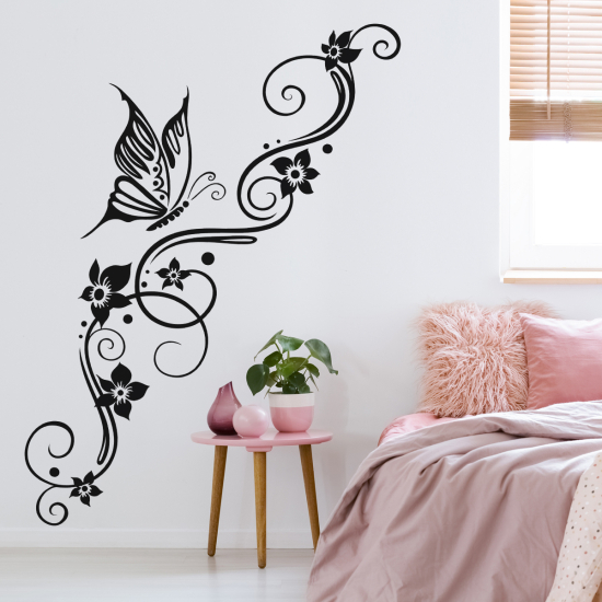 Wandtattoo - Schmetterlingsblumen