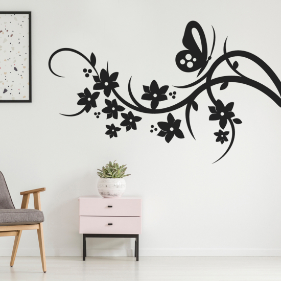Wandtattoo - Schmetterlingsblumen