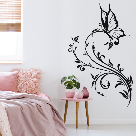 Wandtattoo - Schmetterlingsblumen