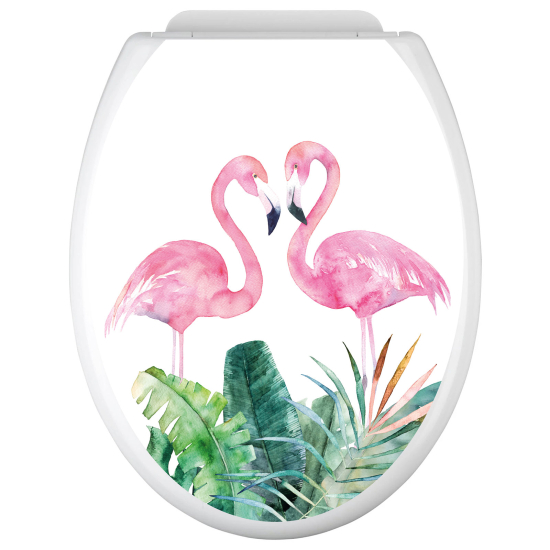 WC Aufkleber - Rosa Flamingos