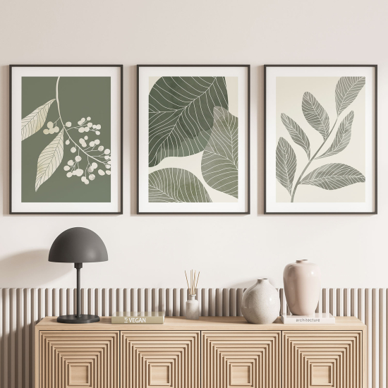 3-teiliges Poster-Set - Blätter